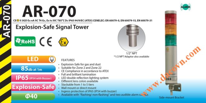 Đèn tháp Phòng Nổ Patlite 1-2-3-4-5 tầng, LED Φ40 AR-070