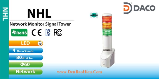 Đèn tháp Kết nối Điều khiển Mạng LAN Patlite Φ60 NHL-3FB2, NHL-3FV2