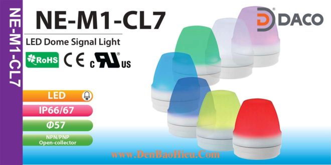 NE-M1-CL7 Đèn Báo Hiệu 7 Màu Patlite Φ57, LED, chống rung, IP66/67, NE